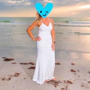 Lulus Taliana White Lace Button Back Wedding dress size Medium